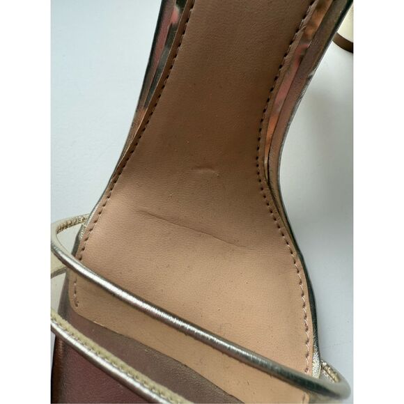 NWOT Jewel Badgley Mischka gold block-heel sandals . Size 6 - Picture 2 of 8